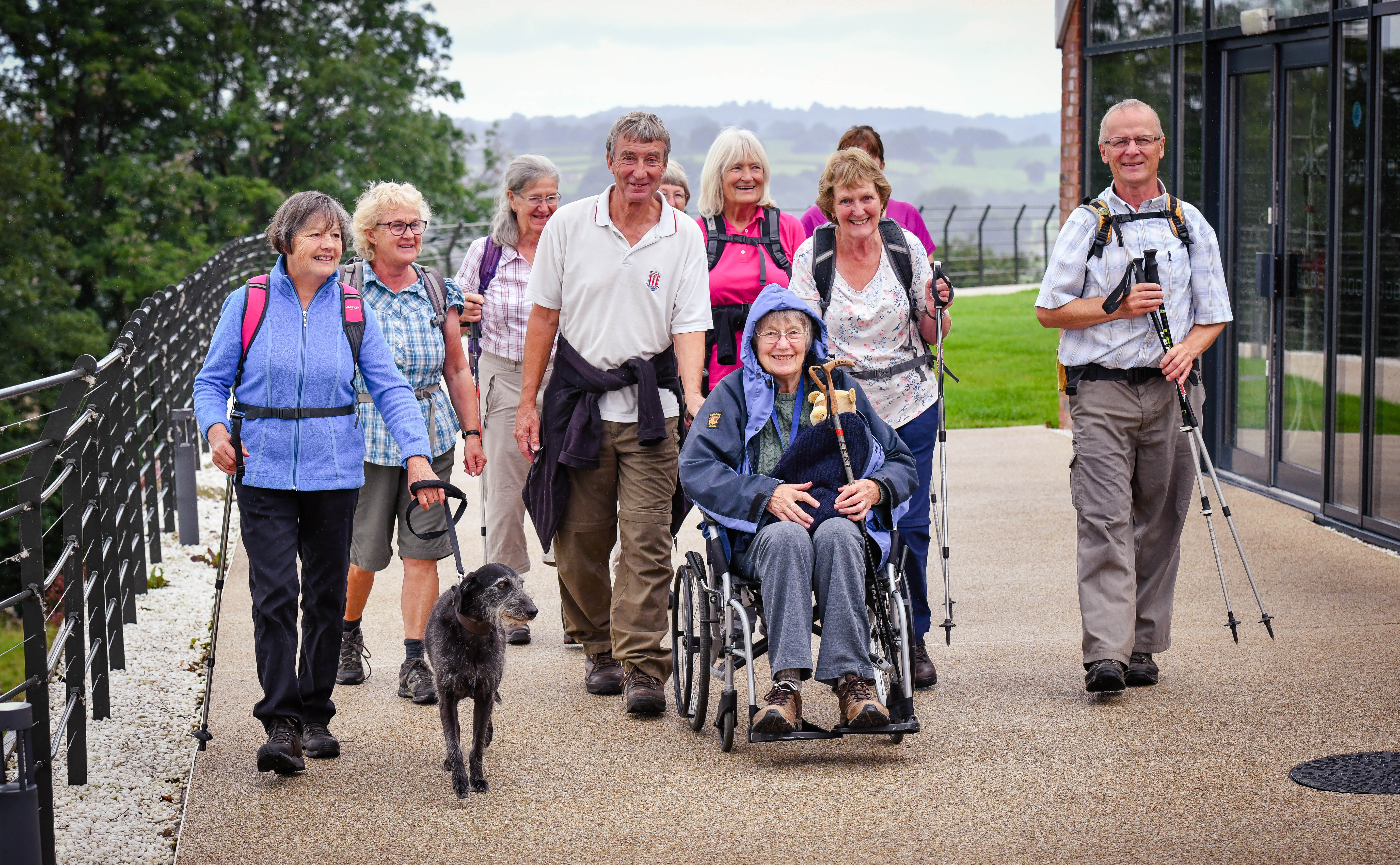 Resident Maureen with members of Uttoxeter Walking Club